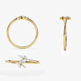 14k Marquise Diamond Trendy Stackable Ring Ferkos Fine Jewelry