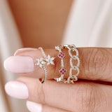 Marquise Diamond Flower Bypass Ring in 14k Ferkos Fine Jewelry