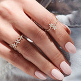 Marquise Diamond Flower Bypass Ring in 14k Ferkos Fine Jewelry