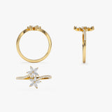 Marquise Diamond Flower Bypass Ring in 14k Ferkos Fine Jewelry