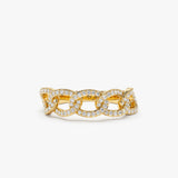14k Curb Link Diamond Pave Ring 14K Gold Ferkos Fine Jewelry
