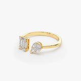 14k Gold Illusion Setting Diamond Toi et Moi Ring Ferkos Fine Jewelry