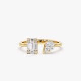 14k Gold Illusion Setting Diamond Toi et Moi Ring 14K Gold Ferkos Fine Jewelry