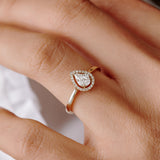 Illusion Set Pear Shape Engagement Ring in 14k Ferkos Fine Jewelry