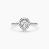 Illusion Set Pear Shape Engagement Ring in 14k Ferkos Fine Jewelry