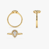 Illusion Set Pear Shape Engagement Ring in 14k Ferkos Fine Jewelry