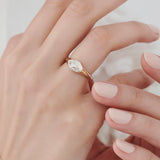 14k Gold Marquise Shape Baguette Diamond Ring Ferkos Fine Jewelry