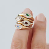 14k Gold Marquise Shape Baguette Diamond Ring Ferkos Fine Jewelry