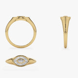14k Gold Marquise Shape Baguette Diamond Ring Ferkos Fine Jewelry
