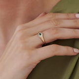 14k Marquise Shaped Emerald and Baguette Diamond Ring Ferkos Fine Jewelry