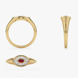 14k Marquise Shaped Ruby and Baguette Diamond Ring Ferkos Fine Jewelry