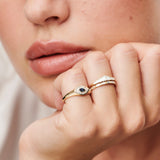 14k Marquise Shaped Sapphire and Baguette Diamond Ring Ferkos Fine Jewelry