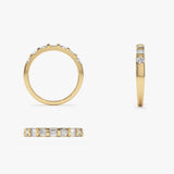 14k Double Baguette and Round Diamond Wedding Ring Ferkos Fine Jewelry