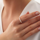 14k Pear Shaped & Tapered Baguette Diamond Anniversary Ring Ferkos Fine Jewelry