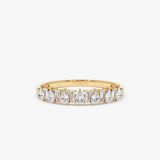 14k Pear Shaped & Tapered Baguette Diamond Anniversary Ring 14K Gold Ferkos Fine Jewelry