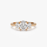1.50 ctw 14k Oval Shape Lab Grown Diamond Three Stone Engagement Ring - Serena 14K Rose Gold Ferkos Fine Jewelry