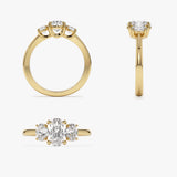 1.50 ctw 14k Oval Shape Lab Grown Diamond Three Stone Engagement Ring - Serena Ferkos Fine Jewelry