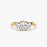 1.50 ctw 14k Oval Shape Lab-Grown Diamond Three Stone Engagement Ring - Serena 14K Gold Ferkos Fine Jewelry