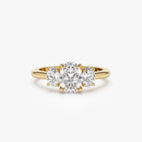 1.50 ctw 14k Oval Shape Lab Grown Diamond Three Stone Engagement Ring - Serena 14K Gold Ferkos Fine Jewelry