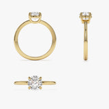 1.00 ctw 14k 4 Prong Basket Setting Round Lab Grown Diamond Engagement Ring - Kate Ferkos Fine Jewelry