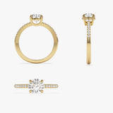 1.15 ctw 14k Classic Basket Setting Lab Grown Round Diamond Engagement Ring - Violet Ferkos Fine Jewelry