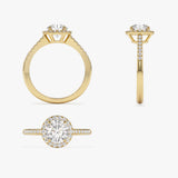 1.25 ctw 14K Halo Setting Round Brilliant Lab Grown Diamond Engagement Ring - Aria Ferkos Fine Jewelry