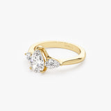 1.50 ctw 14k Pear Shaped Lab Grown Diamond Three Stone Engagement Ring - Emma Ferkos Fine Jewelry
