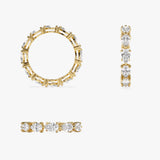 2.30 ctw 14k Pear Shape Horizontal Full Eternity Lab Grown Diamond Ring - Mia Ferkos Fine Jewelry