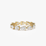 2.30 ctw 14k Pear Shape Horizontal Full Eternity Lab Grown Diamond Ring - Mia 14K Gold Ferkos Fine Jewelry