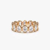 2.75 ctw 14k Bezel Setting Full Eternity Oval Shape Lab Grown Diamond Ring - Ella Ferkos Fine Jewelry