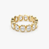 2.75 ctw 14k Bezel Setting Full Eternity Oval Shape Lab Grown Diamond Ring - Ella Ferkos Fine Jewelry