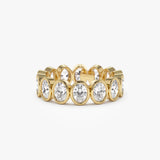 2.75 ctw 14k Bezel Setting Full Eternity Oval Shape Lab Grown Diamond Ring - Ella 14K Gold Ferkos Fine Jewelry