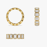 3.50 ctw 14k Bezel Setting Full Eternity Emerald Cut Lab Grown Diamond Wedding Ring - Nova  Ferkos Fine Jewelry