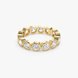 2.95 ctw 14k Bezel Setting Full Eternity Round Lab Grown Diamond Ring - Camila Ferkos Fine Jewelry