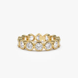 2.95 ctw 14k Bezel Setting Full Eternity Round Lab Grown Diamond Ring - Camila 14K Gold Ferkos Fine Jewelry