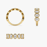 1.75 ctw 14k Bezel Setting Nine Stone Oval Shape Lab Grown Diamond Ring - Sofia  Ferkos Fine Jewelry