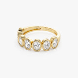 1.45 ctw 14k Bezel Setting Seven Stone Oval Shape Lab Grown Diamond Ring - Avery  Ferkos Fine Jewelry