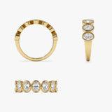 1.45 ctw 14k Bezel Setting Seven Stone Oval Shape Lab Grown Diamond Ring - Avery  Ferkos Fine Jewelry