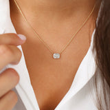14k Illusion Setting Step Cut Mosaic Diamond Necklace Ferkos Fine Jewelry