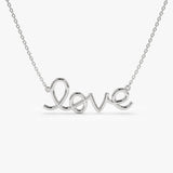 14k Solid Gold Love Necklace 14K White Gold Ferkos Fine Jewelry