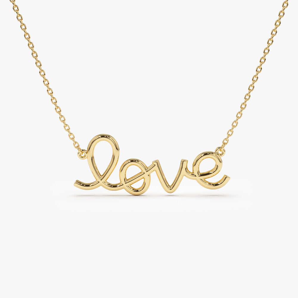 14k Solid Gold Love Necklace 14K Gold Ferkos Fine Jewelry