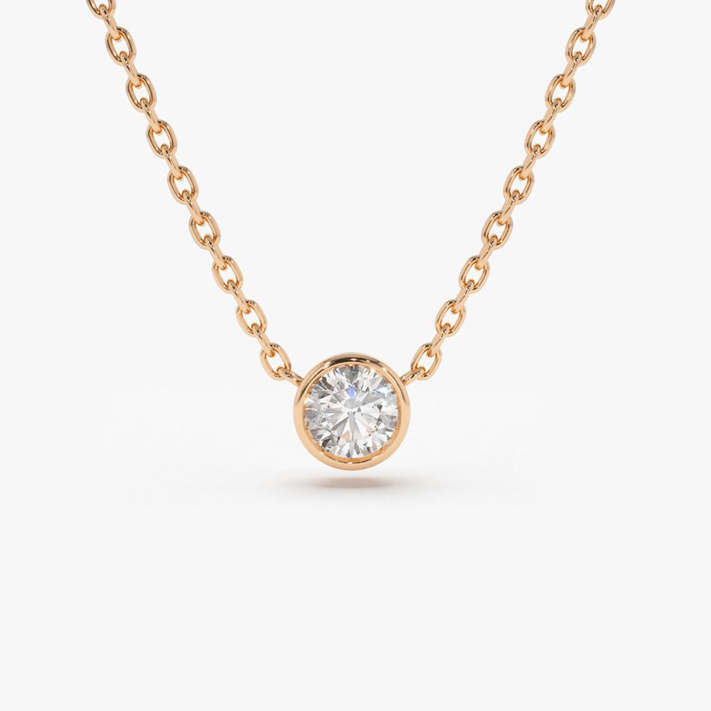 14k Rose Gold Diamond Pendant