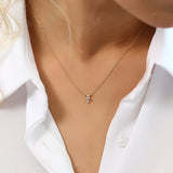 14K Gold Baguette and Round Cut Diamond Necklace Ferkos Fine Jewelry