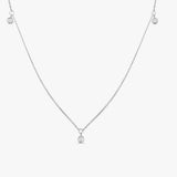 14k 5 Diamond Dangle Necklace 14K White Gold Ferkos Fine Jewelry