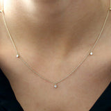 14k 5 Diamond Dangle Necklace Ferkos Fine Jewelry