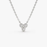 14k Bezel Set Trio Diamond Necklace 14K White Gold Ferkos Fine Jewelry