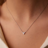 14k Bezel Set Trio Diamond Necklace Ferkos Fine Jewelry