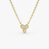 14k Bezel Set Trio Diamond Necklace 14K Gold Ferkos Fine Jewelry