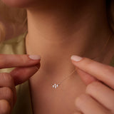 14K Gold Four Stone Diamond Cluster Necklace Ferkos Fine Jewelry