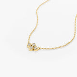 14K Gold Four Stone Diamond Cluster Necklace  Ferkos Fine Jewelry